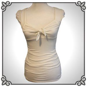 do & be CAP SLEEVE TIE-FRONT TOP - BRAND NEW! - S